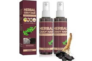 GENERISCH 2 Stück Herbal Gray Hair Spray,Kräuterhaar-Pflegespray,Darkening Conditioner,Kräuter-Haarspray für graues Haar,Weiß bis Schwarz Haar, flüssig,Herbal Gray Essence Spray