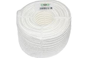 ‎HKB HKB ® 20 m x 8mm - Polypropylen Seil PP Seil Polypropylenseil Weiss Festmacher Flechtleine Tauwerk Tau Reepschnur 16 Fach GEFLOCHTEN