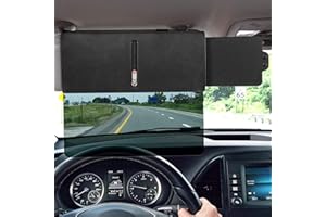 Muross Polarized Sun Visor Anti-Glare Sunshade Extender with Polarized Lens and Side Sunshade Adjustable Sun Visor Extension with Zipper Slider for Most Cars SUV Taxis