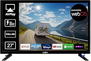 REFLEXION LDD27iBT 27 Zoll Full HD Smart TV mit DVD-Player und LG webOSHub, Wohnwagen/Wohnmobil/Camping/Caravan/Boot/LKW TV, DVB-T2 HD/S2/C, HDMI, USB, Bluetooth