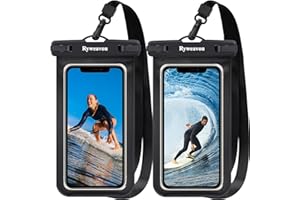 Ryweavou Waterproof Phone Pouch Universal Waterproof Phone Case Compatible for IPhone Pro Max Xs Max XR X Samsung Huawei up to 7", IPX8 Waterproof Cellphone Dry Bag-2 Pack (Black&Black)
