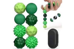 Mexgcom 8 Stück Magnetische Stress Kugeln, Fidget Toys Erwachsene & Kinder, Silikon Sensorik Spielzeug - Anti-Stress und Entspannen, Magnetkugeln Stress Spielzeug für Zuhause & Büro (Grün)