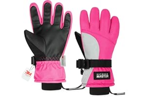 ‎OUTDOORMASTER OutdoorMaster Kids Ski & Snow Gloves, 3M Winter Windproof Waterproof Thermal Gloves für Jungen & Mädchen, Wintersport, Skifahren, Snowboard