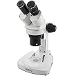 EISCO Premium Power Stereo Binocular Microscope, Triple Magnification, Wide Field 10X Eyepieces, Incident and Transmitted LED with Illumination Control