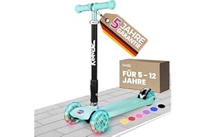 ‎KINNAZ kinnaz Two, Roller für Kinder ab 5 Jahre, faltbar, stufenlos Höhe einstellbar, LED Räder, Ersatzteilservice, Kinderroller, Scooter, 6 7 8 9 Jahre, Schulkind, Junge Mädchen, Hamburg Händler