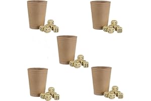 Kaufen-schenken-spielen 5 Leder-Würfelbecher + 30 Würfel Bundle Lederwürfelbecher