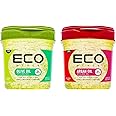 Eco Style Hair Styling Gel Set, 1 x Olive Oil 473 ml & 1 x Argan Oil 473 ml, Eco Styler, Hydrate and Style, Alcohol-Free
