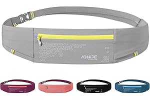 WELLWISE Men Women Waterproof Running Belt,Adjustable Jogging, Running Hydration Waist Pouch,6.8 Inch Large Phone Belt,Runners Bottle Belts(Grey)