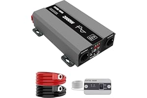 DATOUBOSS Inverter 12v 220v/230v Onda Pura 2000w, Inverter Onda Pura 2000w, Convertitore 12v 220v, Con Presa AC e Porta USB 3A Per Casa, Camper, Camion (SAK-12v2000w)