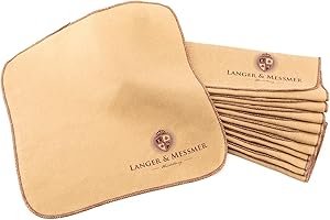 Langer & Messmer panni per lucidare la pelle liscia in 100% cotone in un pratico set - Il panno per lucidare le scarpe per la cura professionale delle calzature (Bordeaux | Beige)