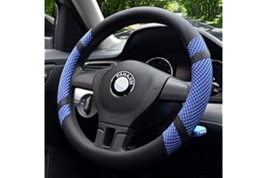 Pahajim Funda Volante Coche Antideslizante Transpirable Cubierta de Volante Universal 37-38 cm Accesorios para el Interior del Coche para la Mayoría de los Autos (Azul)