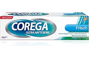 Corega Ultra Haftcreme Frisch Denture Adhesive Cream Fresh, 40 g, Double Pack by Corega