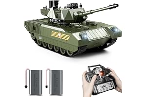 Supdex 1:18 RC Tank, 2.4Ghz Russian T-14 Armata Remote Control Tank Model Toy That Shoots BBS and Water Bombs, Battle Army Tank with Smoke, Light and Sound, RC Vehicle Military Toy for Adult and Kid