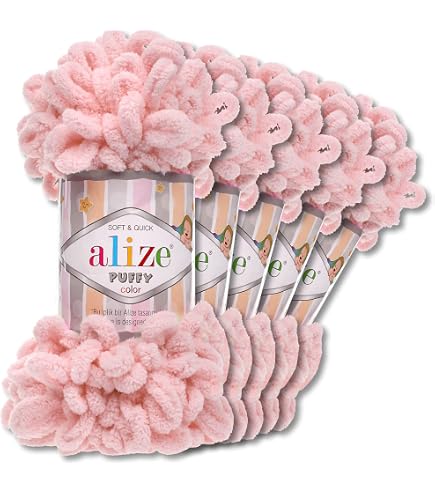 ALIZE Puffy Fine Strickgarn – 500g, Plüschig Weich, Zum Stricken Ohne Nadeln