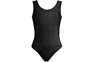 BSBAAA FASHIONS® Girls Nylon Stretch Leotards Kids Sleeveless School PE Ballet Dance Gymnastics Bodysuit Top Age 5-13 Years