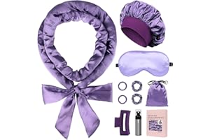 Baolivi Satin Heatless Curls Lockenwickler Über Nacht, Weich Lockenband für Locken Ohne Hitze, 70" Heatless Overnight Curls Band Haarband, 10 Stück DIY Hitze freie Hair Curler Set, Lila