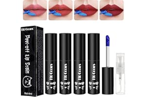 BMHNQ Macchia del labbro Peel off 4 pezzi Peel off macchia del labbro Peel off rossetto tinta del labbro Peel off lunga durata impermeabile rossetto liquido con 3 ml bottiglia spray vuoto non Stick Cup Lip