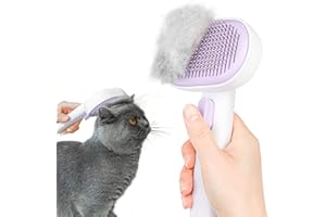 ‎AUMUCA aumuca Szczotka dla kota, samoczyszcząca szczotka do pielęgnacji kota z przednim przyciskiem zwalniającym, szczotki dla kotów do pielęgnacji do usuwania luźnego futra, plątaniny i brudu, idealna dla