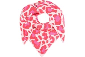 Zwillingsherz Sciarpa triangolare Stola con cashmere e lana per bambini, ragazze, ragazzi, bambini, sciarpa in cashmere di alta qualità con stampa leopardata, perfetta per estate, autunno, inverno