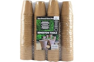 Kingston Tools 96 Pcs 6cm Round Fibre Pots Germination Pots — Peat-Free Biodegradable Wood Pulp — Ideal for Seeds, Seedlings and Cutting