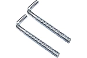 AERZETIX - C48195 - Lot de 2 Gonds à vis métaux à filetage métrique M6x60mm - crochet d'angle - crochet en forme de L - gond d'accrochage