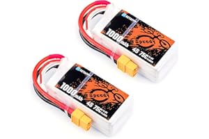 BETAFPV 2pcs 1000mAh 4S Battery 75C 14.8V Lipo Battery with XT60 Plug 14AWG Silicone Wire for 3-5inch Drone like X-knight360 Toothpick Quadcopter