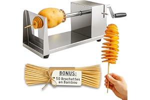 Ikigai Coupe-légumes spirale en acier inoxydable pommes de terre - Coupe-pommes de terre en acier inoxydable - Coupe-légumes - Coupe-légumes en Spirale - Pour fruits et pommes de terre