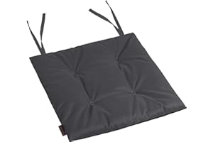 Domarex Gartenstuhlkissen MIA 50x50x3 cm - Wasserdichtes Kissen für den Gartenmöbel, Gartenstuhl Sitzkissen an Stuhl fesselt - bequemes Kissen - Hochwertiger - Graphit