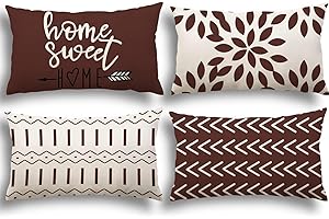 YCOLL Federe Confezione da 4 Copricuscini Decorativi Fodere in Lino 30x50cm Quadrate per Cuscino per Divano Sedia Cuscini