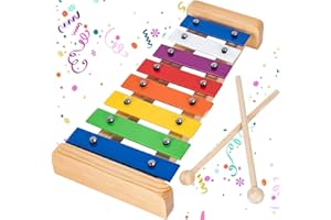 OUUTMEE Glockenspiel 8 Noten Xylophon für kinder Glockenspiel Farbenfrohe mit Mallet für den Musikunterricht Pädagogische