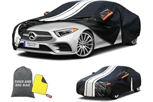 Cowtcver Housse de Voiture Extérieur pour 2007-2025 Mercedes-Benz C Classe, Bâche Voiture Étanche Respirante Contre Pluie Soleil Poussière, Housse de Protection Voiture avec Zip et Doublure en Coton.