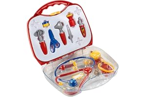 Theo Klein 4632 Walizka lekarska, duża i przezroczysta I Solidna walizka lekarska z mnóstwem akcesoriów, w tym stetoskopem i termometrem I Dla dzieci w wieku od 3 lat
