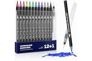 EooUooIP 12 penne per acquerello con 1 punta morbida e penne in nylon per pittura, calligrafia, bullet diario, colorazione per adulti