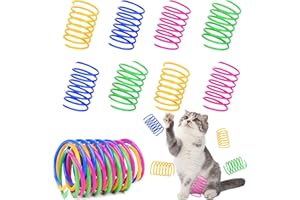 hzpolang 12 Pcs Cat Spring Toys Colorful Creative Toys for Kitten Durable Plastic Coil Spiral Springs Interactive Toy for Indoor or Outdoor Play Exerciser Bouncing Training Biting Swatting Active