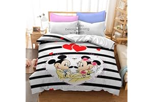 DDONVG Kinder Cartoon Mouse Bettwäsche Set ? Kinder Bettwaesche, Cartoon Mit Kissenbezug-3D Druck Mikrofaser-Mehrfarbig (9,200 * 200)