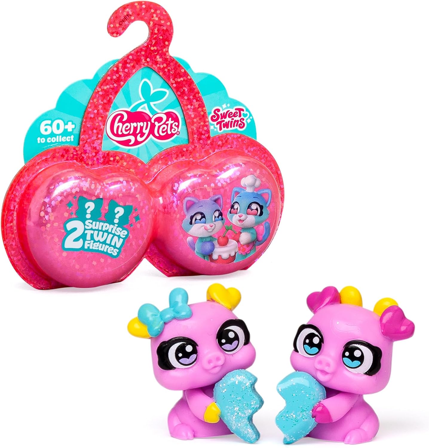 Cherry Pets Sweet Twins Series – Twin Pack. Incluye 2 Figuras coleccionables gemelas Sorpresa y 1 Checklist.
