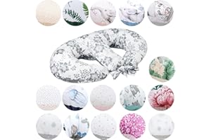 BELLOCHI GROWING IN STYLE Bellochi Amohada Embarazada para Gemelos - Algodón - Cojin Lactancia con Funda - 40x60 cm - Almohada de Posicionamiento del Bebé - Magnolia