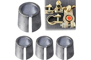 NineSSJLY 2 set adattatori terminali batteria – 2 pezzi per polo positivo e negativo – Connettori argento robusti per auto, camper, barche, pannelli solari