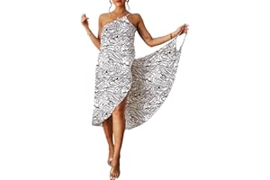 maxToonrain Women's Beach Dress Summer Summer Slip V Neck Beachwear Loose Casual Coverups Strongs for Womens