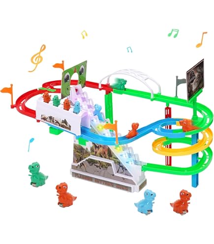 Circuit De Course Dinosaure à Double Boucle - Jouet éducatif Avec Musique Et Lumières Pour Enfants 3 Ans+