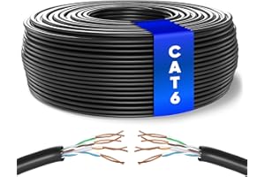 Mr. Tronic Granel Cable Ethernet Cat 6 De 50m, Bulk Cable de Red LAN Para Internet Rápida & Fiable - AWG24 Cat6 a Granel, 1 Gbps Internet 250 MHz UTP CCA (50 Metros, Negro)