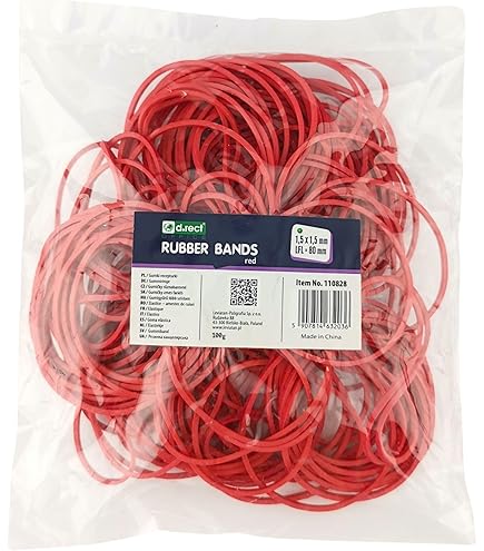 5 Star Gummibänder 200x6 Mm - 500 G Packung In Rot