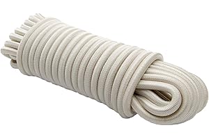 Dreamprint Expansor de Cuerda Blanca 10m - Cuerda elástica 6mm Ø - Uso en interiores y exteriores - Flexible para sujeción, cubiertas, campamento y actividades al aire libre