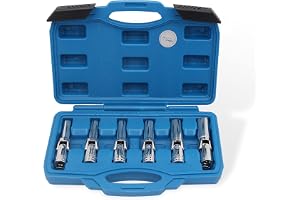 CCLIFE 6 delar 3/8 tum glödstift verktyg led nyckel hylsnyckel insats sexkant för glödstift 8–9 – 10–12 – 14–16 mm