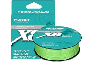 TRUSCEND X8 Lenza da pesca Intrecciata, Lenza Intrecciata in PE Durevole per Professionisti, Prestazioni più Sottili e Fluide per Lanci Ottimali, Attrezzatura da Pesca in Acqua dolce Indispensabile