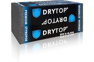 DRYTOP 3,0 m² - 6 Platten | WDVS Fassadendämmplatten WLG 032 Farbe: graphit grau Neopor EPS Dämmung Fassade mit Strahlungsabsorber - sicherer Versand im passgenauen Karton