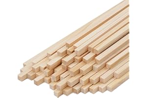 NANXJIUR Square Wooden Dowel Rods Dowel Rods Wood Sticks Wooden Square Dowel Rods for Crafting,Unfinished Square Hardwood Sticks for Arts and DIYers, DIY Projects, Home Decor (6mm)