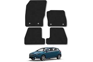 CAR MAT CO Ford Focus (2015-2018) [MK3] Car Mats Accessories Tailored Fit Carpet Floor Mats Non Slip Black Trim Full Coverage Compatible Accessory Front Rear Set Anti Slip Granulated Backing Hand-Finished Clips