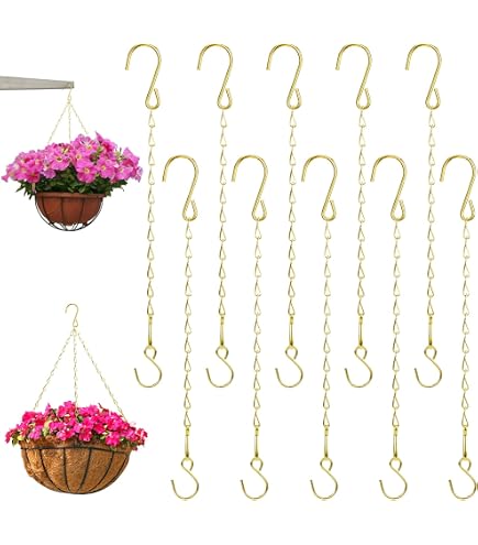 8x Metall-Hängeketten Mit Deckenhaken - 41,6 Cm Lange Ketten Für Blumentöpfe, Laternen & Deko