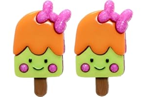Bluebubble KAWAII CAFE Funky Orange & Lime Ice Lolly CLIP ON Earrings on Gift Card